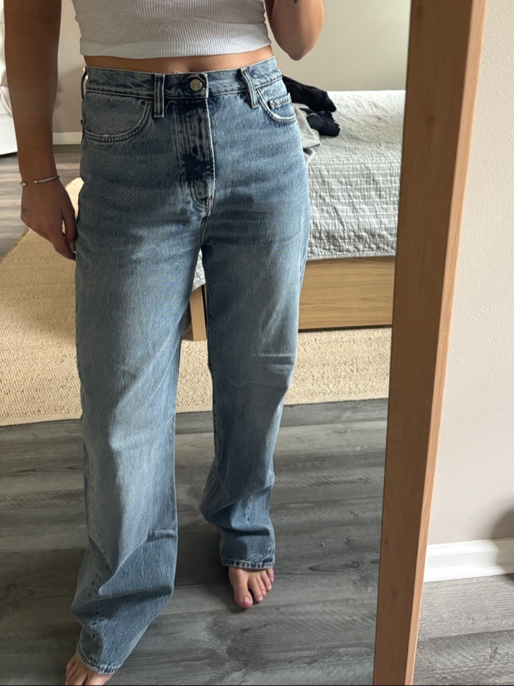 Toteme Classic High-Rise Wide-Leg Jeans - Light Blue